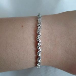 Sterling silver diamond bracelet